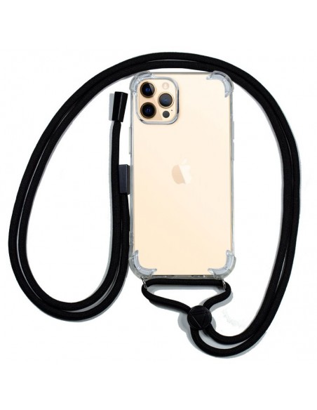Carcasa TPU transparente iPhone 12 Pro Max cordón negro