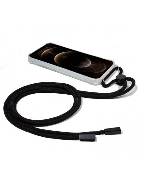 Carcasa TPU transparente iPhone 12 Pro Max cordón negro