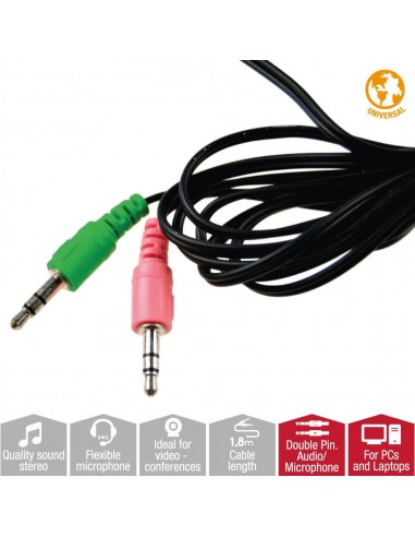 Auriculares estéreo con micrófono para PC / Portátil DConference X negros