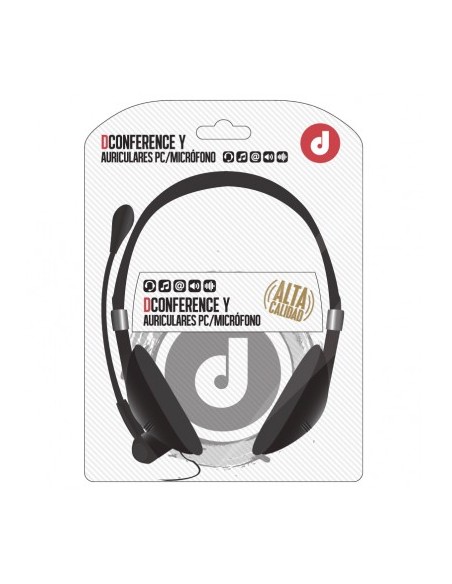 Auriculares estéreo con micrófono para PC / Portátil DConference Y negros