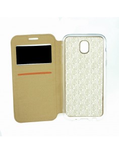 Funda libro soporte TPU iPhone X / XS dorada 2