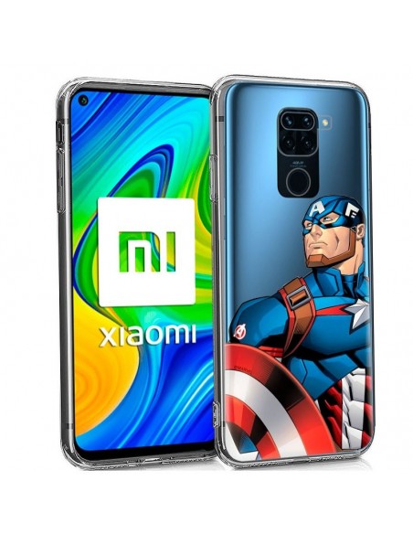 Carcasa TPU transparente Xiaomi Redmi Note 9 Marvel diseño Capitán América