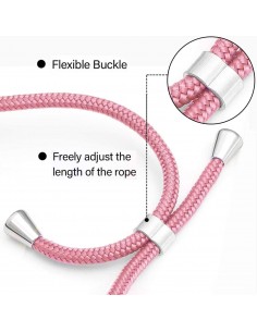 Cordón ajustable universal 5mm enganches funda TPU smartphone rosa