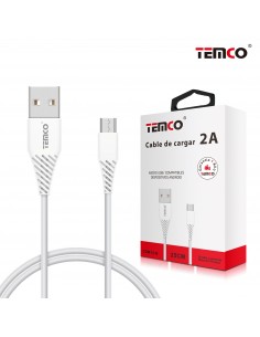 Cable USB compatible universal 2 A (microUSB) 25 cm blanco