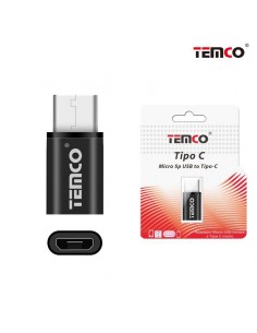 Adaptador conector micro USB a tipo C universal negro
