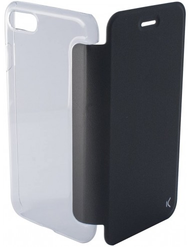 Funda libro carcasa transparente iPhone 7 / 8 / SE (2020) negra