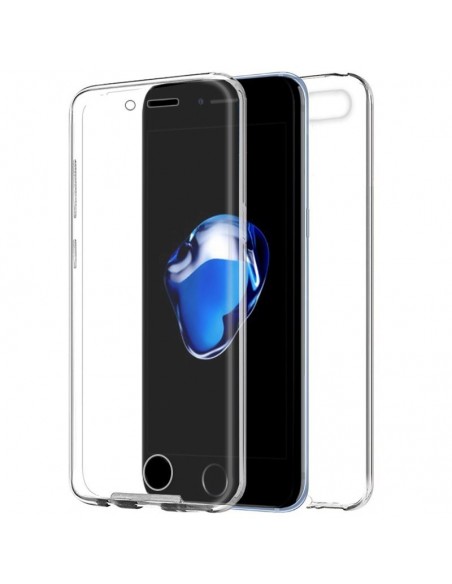 Carcasa 2 en 1 gel TPU endurecido 3D iPhone 7 / 8 / SE (2020) transparente (Frontal + trasera)