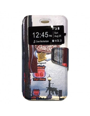 Funda libro soporte TPU iPhone 7 / 8 / SE (2020) diseño Ruta 66