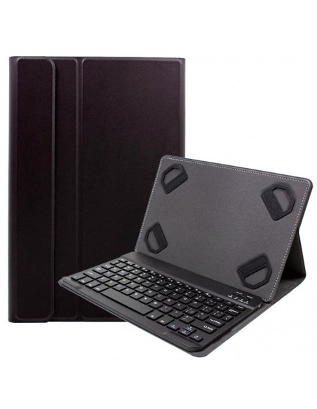 Funda polipiel soporte universal tablets 9,7 - 10,5 pulgadas negra teclado Bluetooth