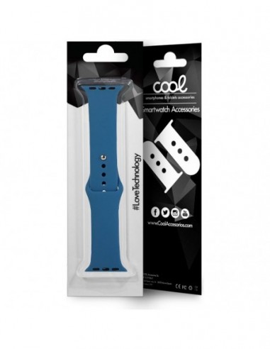 Correa Apple Watch Series 1 / 2 / 3 / 4 / 5 / 6 / SE (42 - 44 mm) goma azul marino