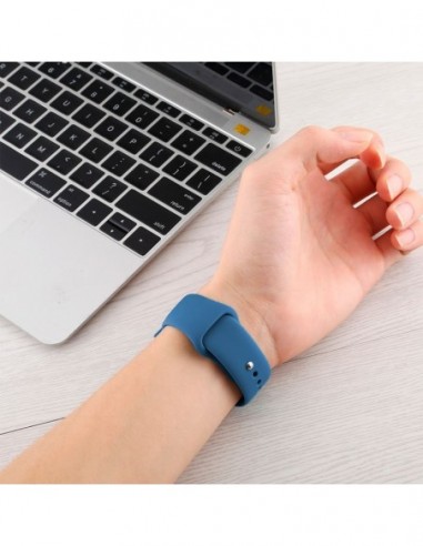 Correa Apple Watch Series 1 / 2 / 3 / 4 / 5 / 6 / SE (42 - 44 mm) goma azul marino
