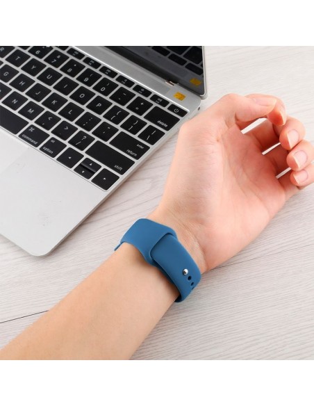 Correa Apple Watch Series 1 / 2 / 3 / 4 / 5 / 6 / SE (42 - 44 mm) goma azul marino