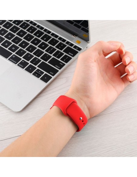 Correa Apple Watch Series 1 / 2 / 3 / 4 / 5 / 6 / SE (42 - 44 mm) goma roja