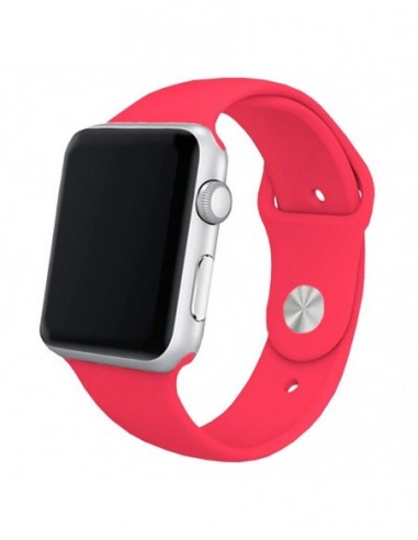 Correa Apple Watch Series 1 / 2 / 3 / 4 / 5 / 6 / SE (38 - 40 mm) goma rosa carmín