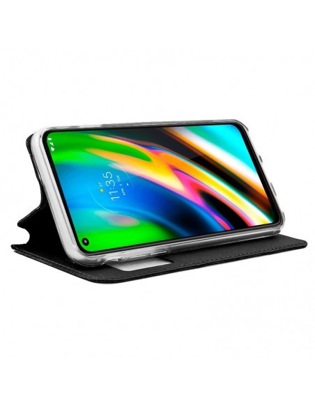 Funda libro soporte TPU Motorola Moto G9 Plus negra