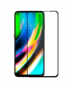 Protector pantalla vidrio templado Motorola Moto G9 Plus negro (Pegado total 3D)
