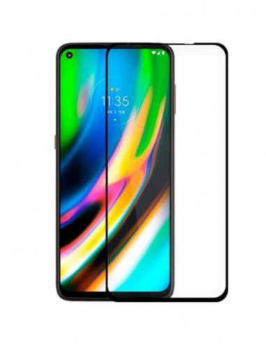 Protector pantalla vidrio templado Motorola Moto G9 Plus negro (Pegado total 3D)
