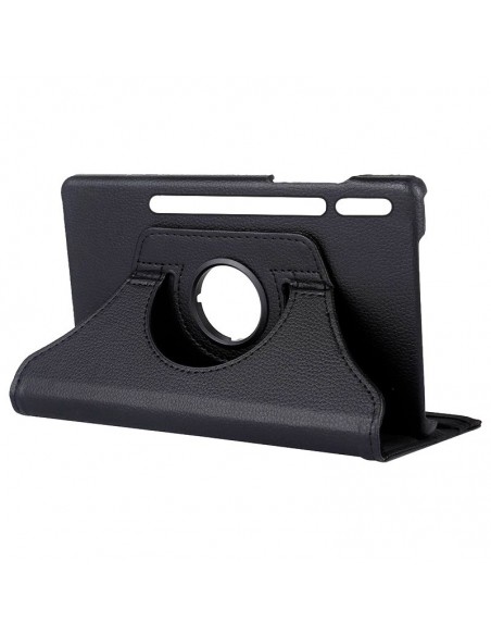 Funda soporte giratorio Samsung Galaxy Tab S7 / S8 11 pulgadas polipiel negra