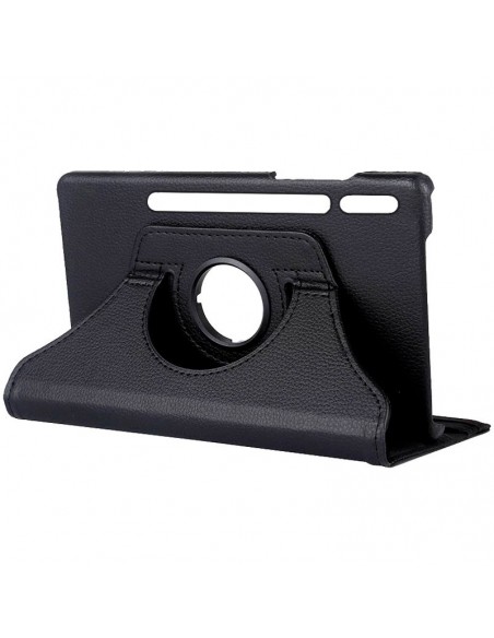 Funda soporte giratorio Samsung Galaxy Tab S7 Plus / S8 Plus 12,4 pulgadas T970 polipiel negra