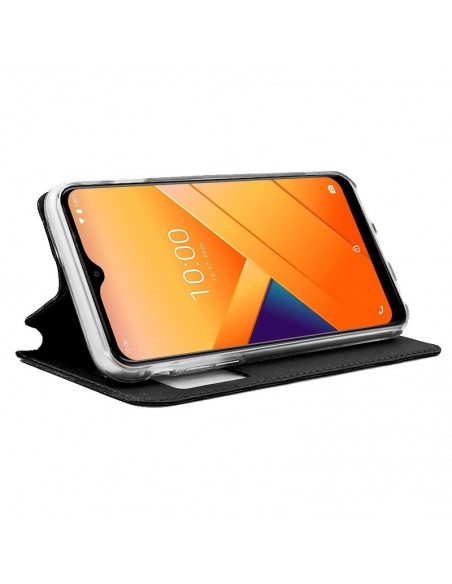 Funda libro soporte TPU Wiko Y81 negra