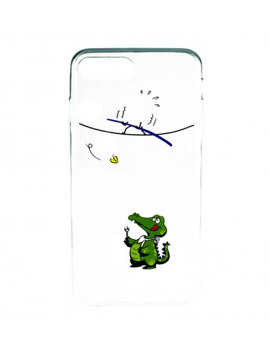Carcasa TPU transparente iPhone 7 Plus / 8 Plus diseño Dino verde