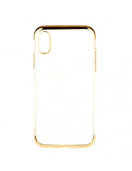 Carcasa TPU transparente iPhone X / XS perfiles metalizados dorados