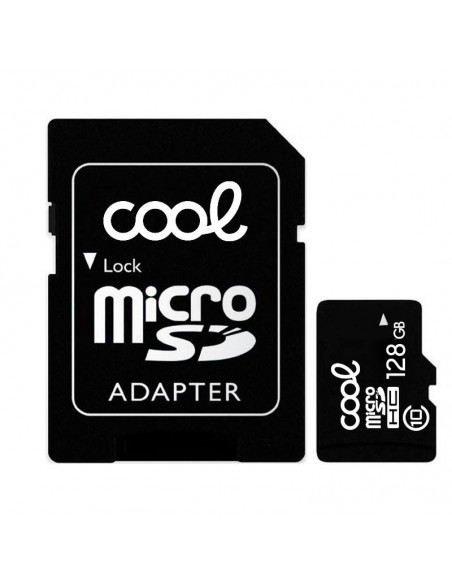 Tarjeta memoria microSD con adaptador 128 GB COOL (Clase 10)