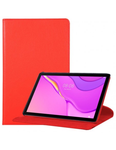 Funda soporte giratorio Huawei Matepad T10s polipiel roja 10,1 pulgadas