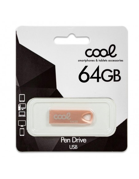 Pen Drive llavero USB 2.0 64 GB Cool Metal KEY oro rosa