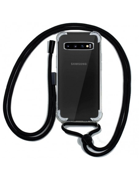 Carcasa TPU transparente Samsung G973 Galaxy S10 cordón negro