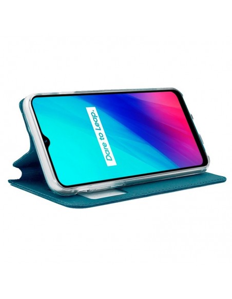 Funda libro soporte TPU Realme C3 / Realme 6i celeste