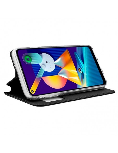 Funda libro soporte TPU Samsung M115 Galaxy M11 / A11 negra