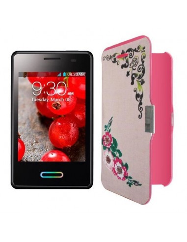 Funda libro LG L3 II (E430) diseño rosa Flores