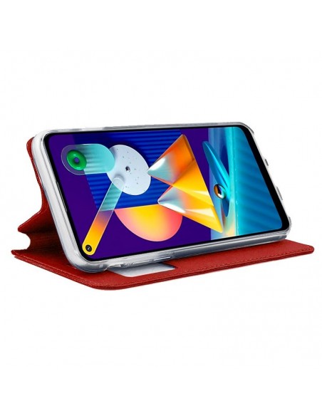 Funda libro soporte TPU Samsung M115 Galaxy M11 / A11 roja