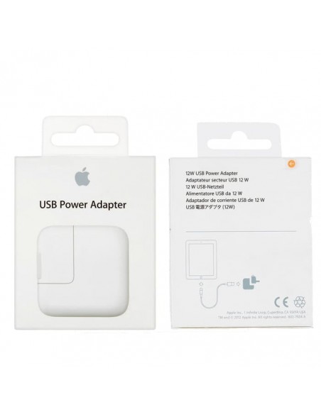 Enchufe cargador de red original Apple toma USB 12W para iPad y iPhone (Blíster)