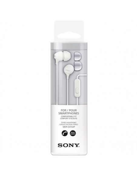 Auriculares manos libres originales Sony MDR-EX15AP Jack 3,5 mm universal blancos (Blíster)