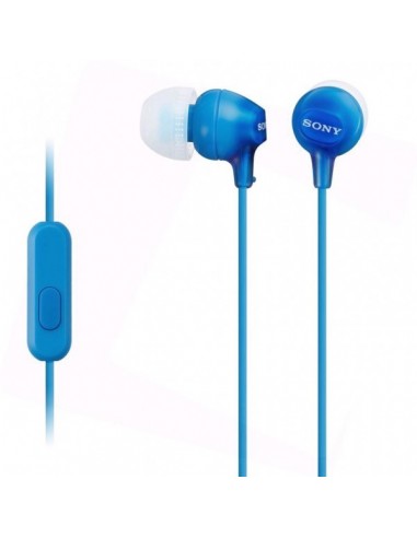 Auriculares manos libres originales Sony MDR-EX15AP Jack 3,5 mm universal azules (Blíster)