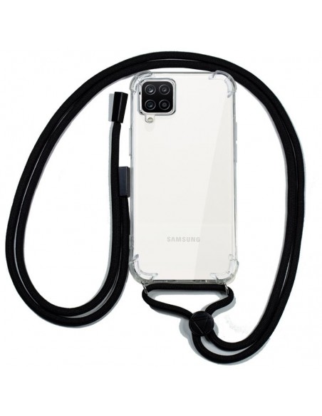 Carcasa TPU transparente Samsung A125 Galaxy A12 cordón negro