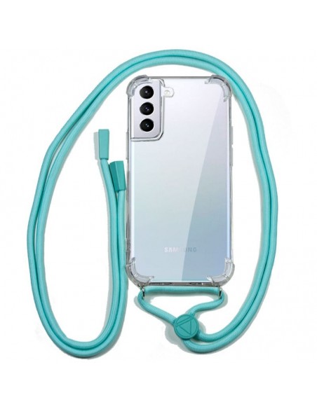 Carcasa TPU transparente Samsung G996 Galaxy S21 Plus cordón celeste