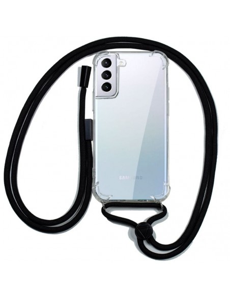 Carcasa TPU transparente Samsung G996 Galaxy S21 Plus cordón negro