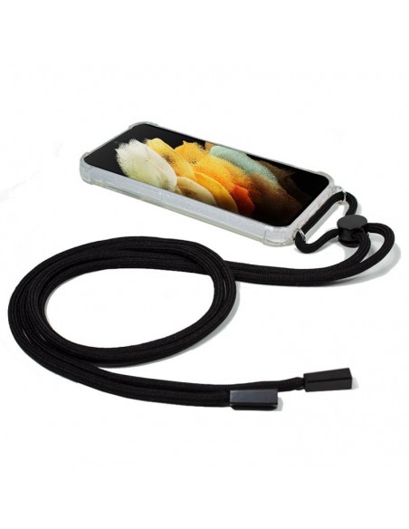 Carcasa TPU transparente Samsung G998 Galaxy S21 Ultra cordón negro