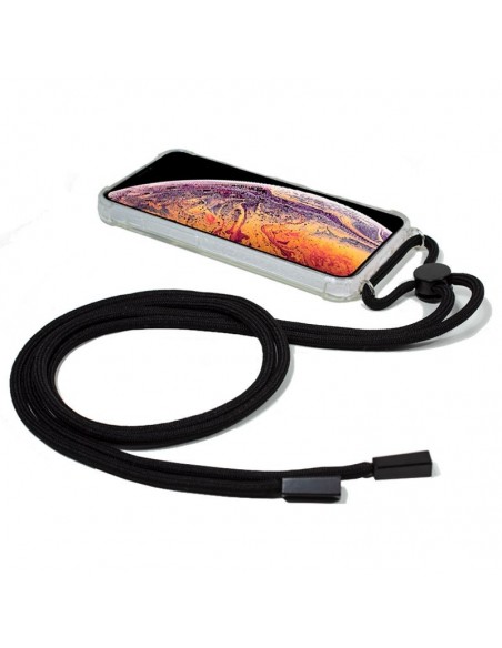 Carcasa TPU transparente IPhone XS Max cordón negro