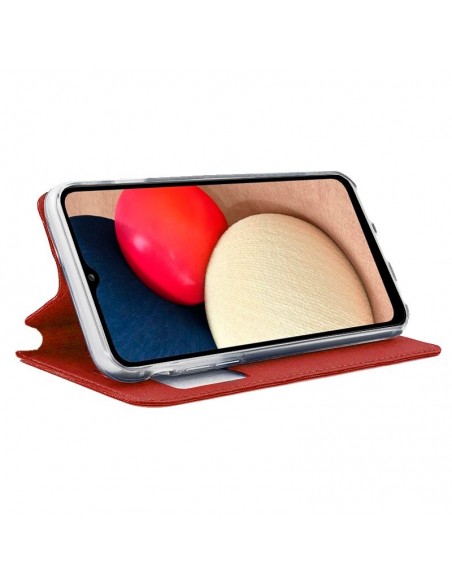 Funda libro soporte TPU Samsung A025 Galaxy A02s roja