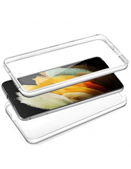 Funda gel TPU 3D para Samsung G998 Galaxy S21 Ultra transparente (Frontal + trasera)