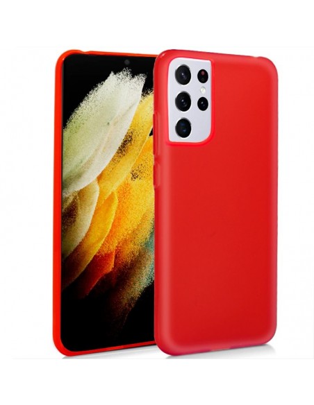 Funda gel TPU Samsung G998 Galaxy S21 Ultra roja