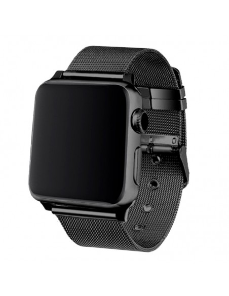 Correa Apple Watch Series 1 / 2 / 3 / 4 / 5 / 6 / SE (38 - 40 mm) metálica negra