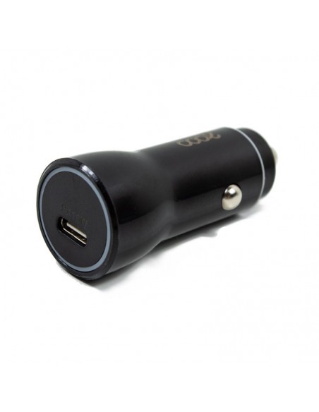 Cargador coche universal toma USB tipo C (PD) COOL (18W) negro