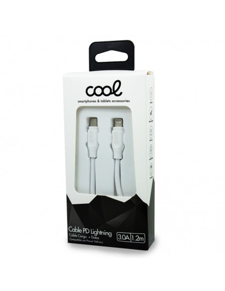 Cable USB compatible universal tipo C a lightning (1,2 metros) blanco 3 Amp
