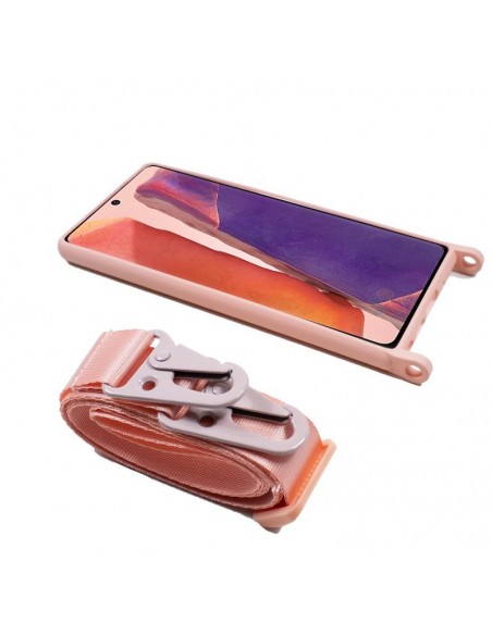 Carcasa TPU para Samsung N980 Galaxy Note 20 cinta rosa