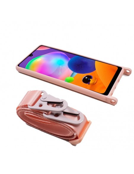 Carcasa TPU para Samsung A315 Galaxy A31 cinta rosa